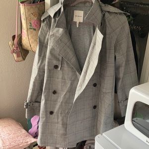 Avec les filles houndstooth hood raincoat